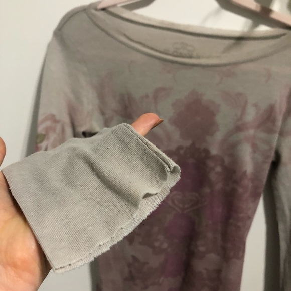Distressed Roxy Long Sleeve Tee - Picture 8 of 11